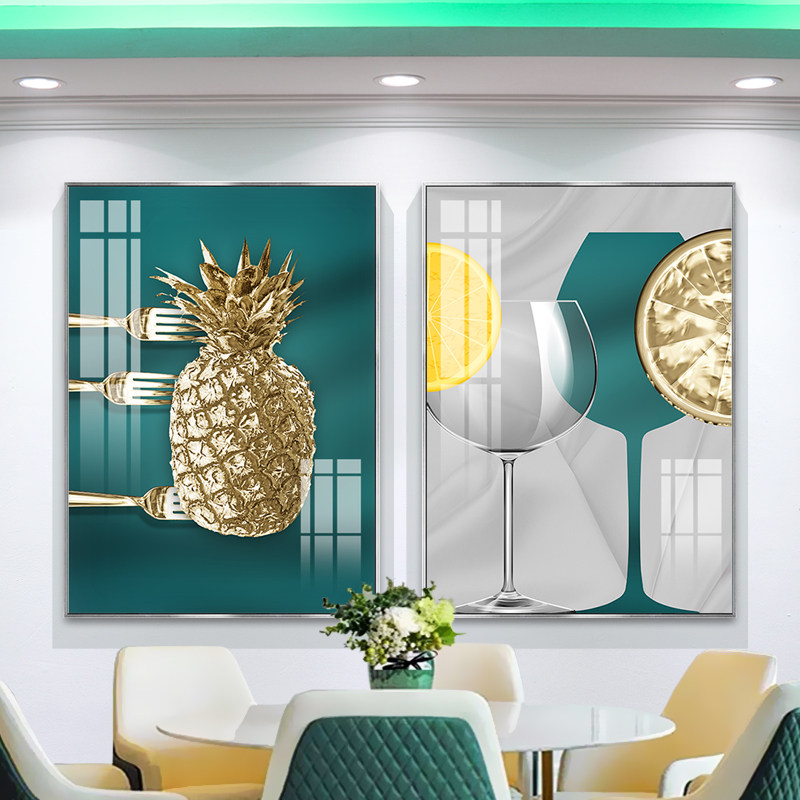 北欧风格餐厅背景墙装饰画轻奢饭厅墙上有框挂画酒店民宿装饰壁画