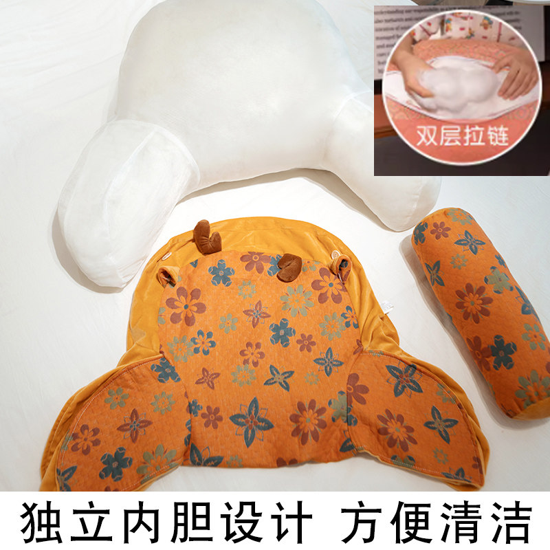 三层纱床头靠垫软包护颈护腰靠枕大靠背枕沙发抱枕床上办公休闲枕