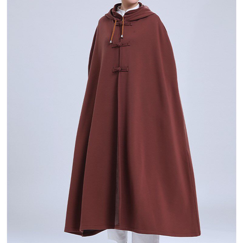 男女居士服纯棉加绒打坐披风禅修静坐观音斗篷打坐披肩僧服春秋款