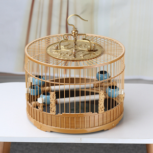 老竹鸟笼靛颏红子贝子绣眼黄鸟金青竹鸟笼手工竹皮抛光鸟笼