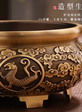 聚宝盆摆件纯铜家用客厅装饰招聚铜缸工艺品财存钱罐铜器礼品摆件