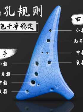 陶笛乐器12孔ac中音C调初学入门专业十二孔陶瓷埙6笛子学生六空鸣