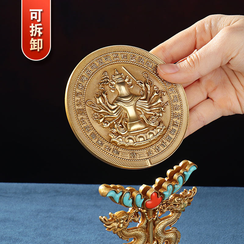 慧宝准提镜纯铜家居尊提宝镜随身品家居装饰镜子桌面摆件
