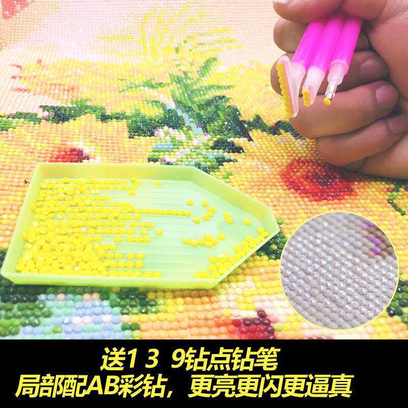 画客厅山水挂十字绣新款沙发装饰背景墙壁画风景招财大幅办公室盆