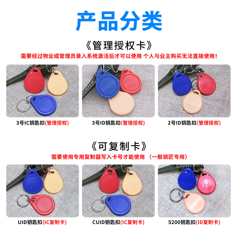 ic卡id卡小区门禁卡密码锁感应卡cuid扣m1芯片卡物业电梯卡配钥匙