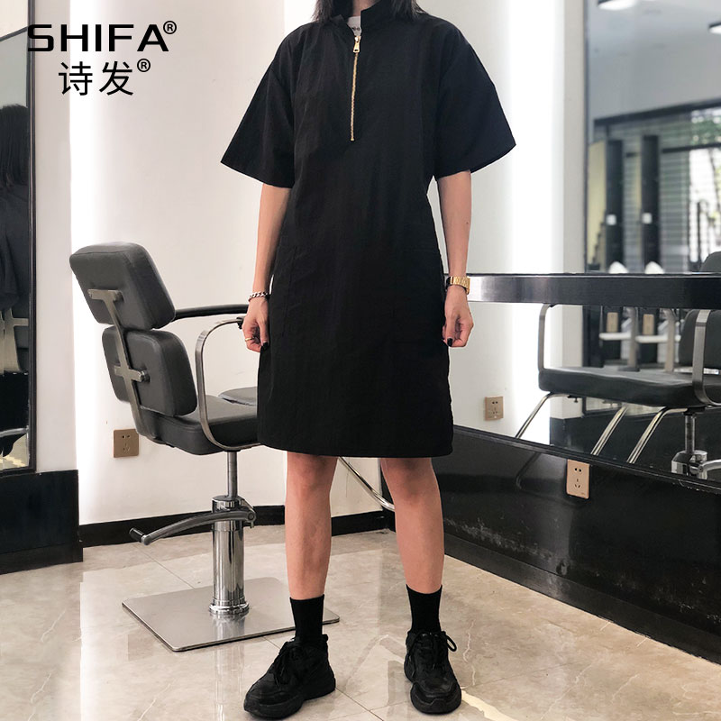 理发店围裙发廊专用高档潮防水不沾发发型师防碎发衣服烫染工作服