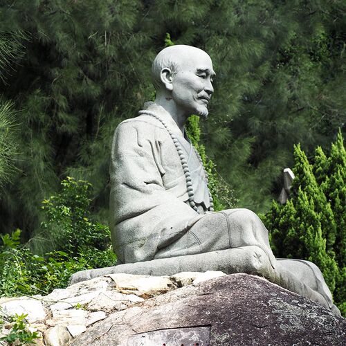 弘一法师雕塑制作名伟人石雕像雕刻户外寺庙禅意大型景观僧人摆件