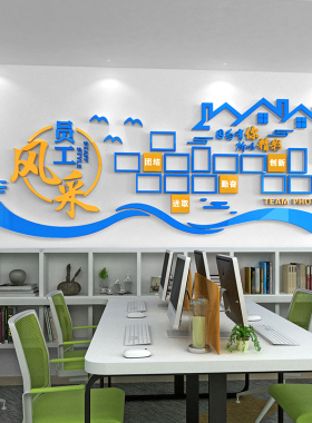 公司团队天地员工风采展示墙贴照片墙办公室企业背景文化墙面装饰
