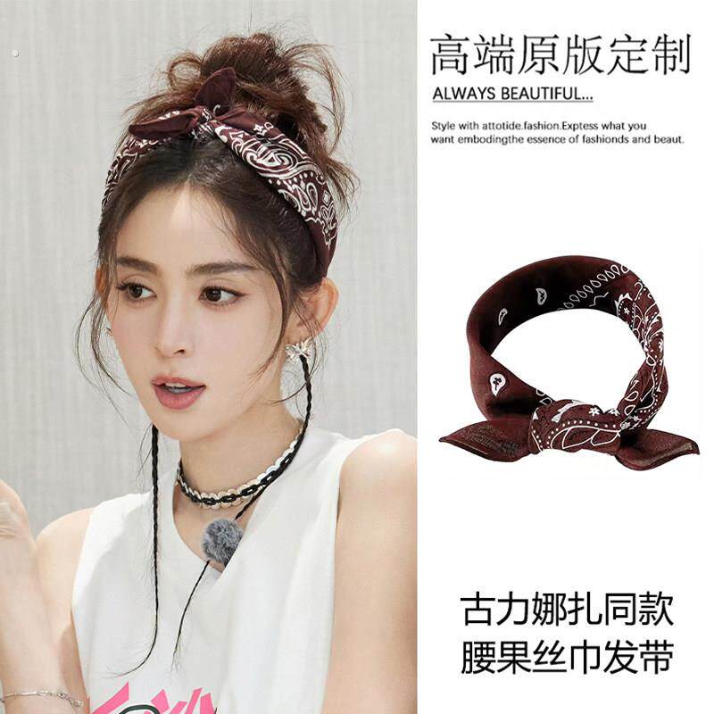 古力娜扎同款复古腰果丝巾发带绑发小方巾女2025新款夏季丝巾头巾