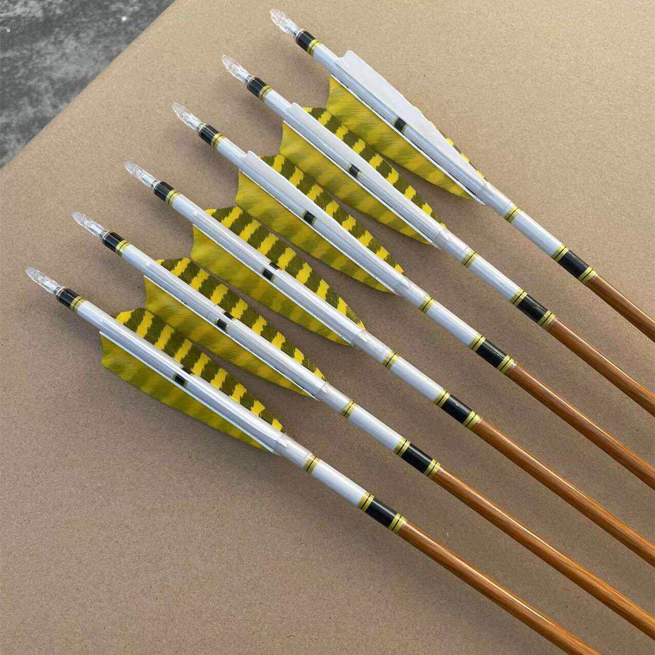 木纹条纹防打钉真羽碳箭 弓箭箭支射击