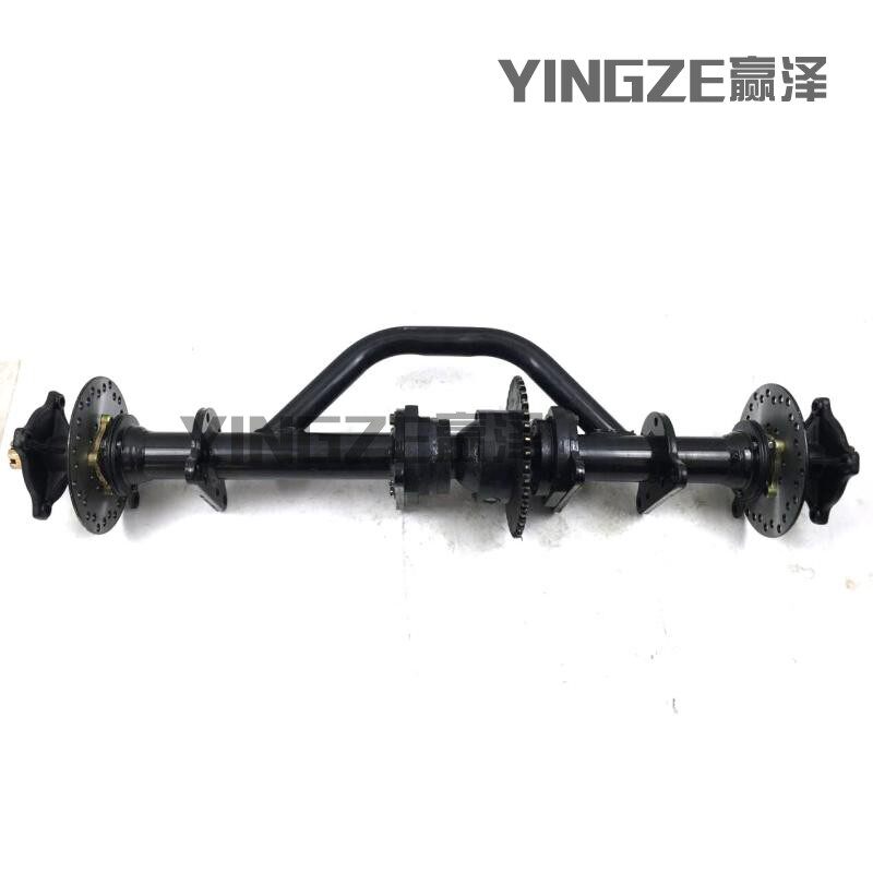 四轮摩托卡丁车改装悬挂配件沙滩车链条传动差数后桥 双碟刹81长
