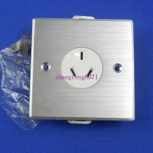 CLIPSAL进口国标三插座做工好电源三插座10A250V 带86型铝面板
