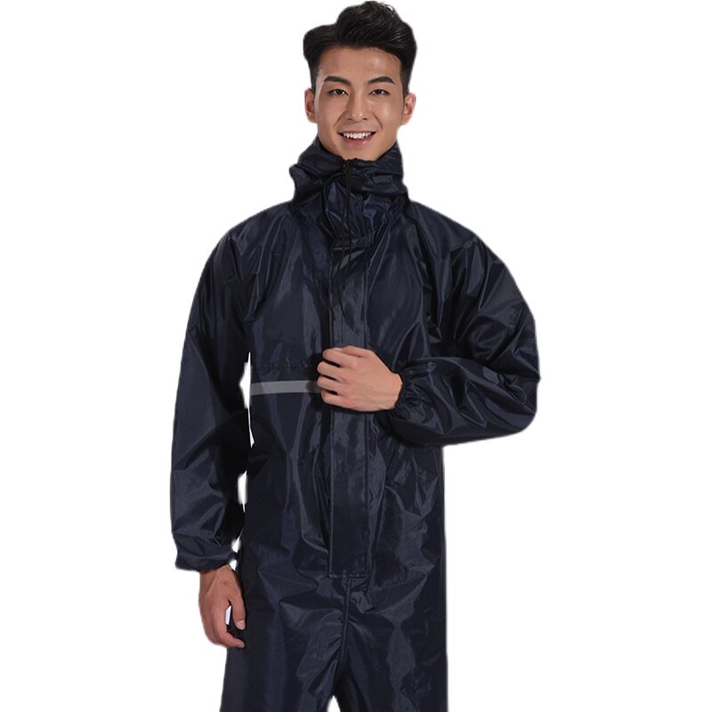 防油防污海员船员连体工作服男劳保服连帽套装机修全身防护雨布料