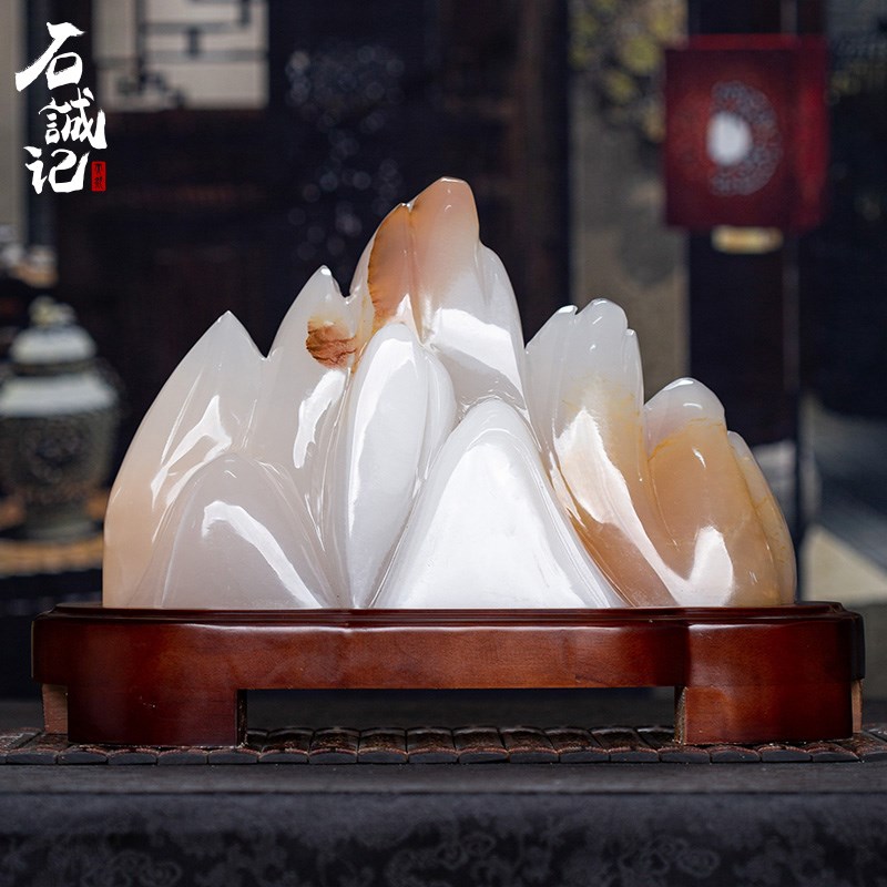 石诚记玉石五指山摆件靠山石室内客厅玄关原石摆设石敢当乔迁礼品