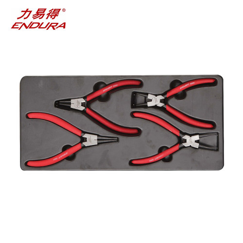 ENDURA力易得E1917卡簧钳组套4件电讯机修汽修家用便携随车电子