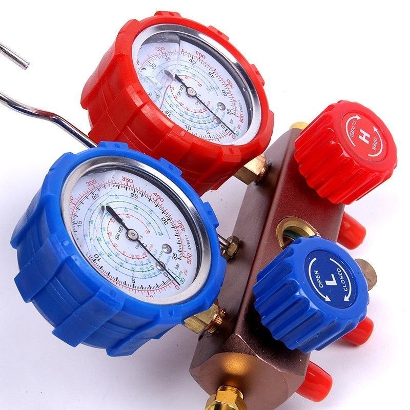 汽车空调加氟表 冷媒表 制冷剂压力表 雪种加氟工具配件双表维修