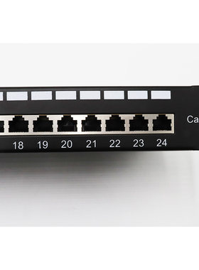 屏蔽24口超六类配线架RJ45超五类48口网络机柜千兆网线CAT6理线架