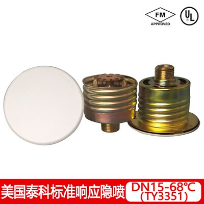 进口泰科隐藏式消防喷淋头DN15-93度K80隐蔽型快速响应喷头FM认证