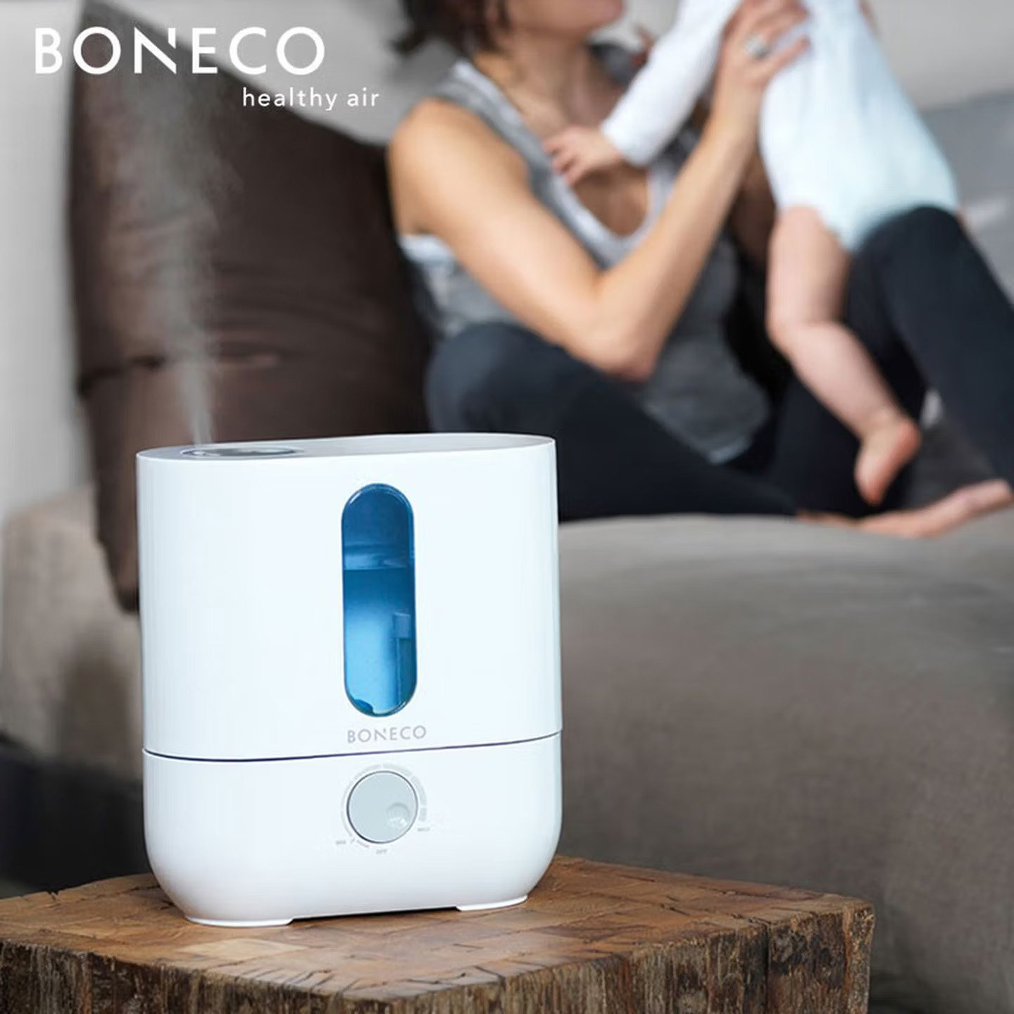BONECO博瑞客U200超声波冷雾加湿器抗菌软水香薰客厅桌面大雾量