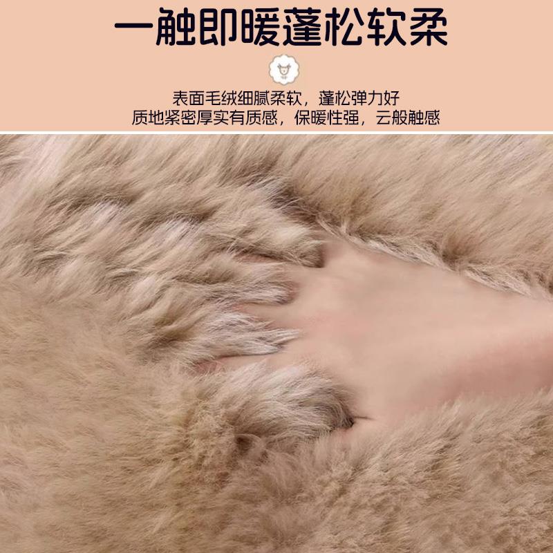 卡通纯羊毛汽车坐垫单片冬季毛绒单座保暖冬天小方垫一体长毛座垫