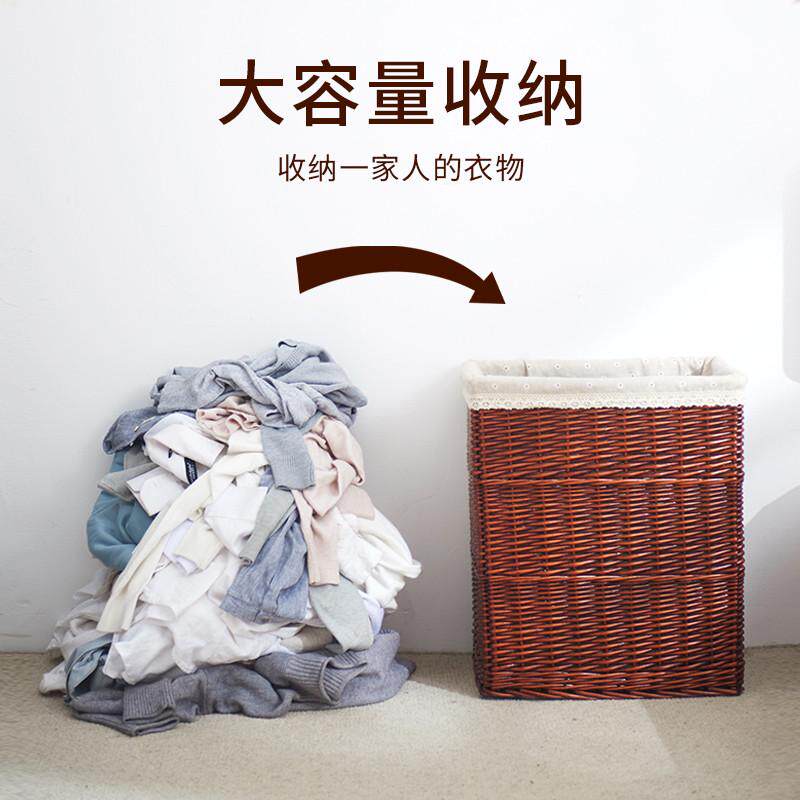 藤编脏衣服收纳筐放脏衣火锅店娄衣篮篮子筐衣脏装框收纳桶篓洗衣