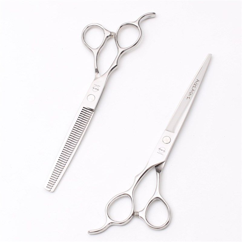 阿恰比左手剪刀理发平剪牙剪左撇子专用美发刀剪打薄7寸宠物直剪