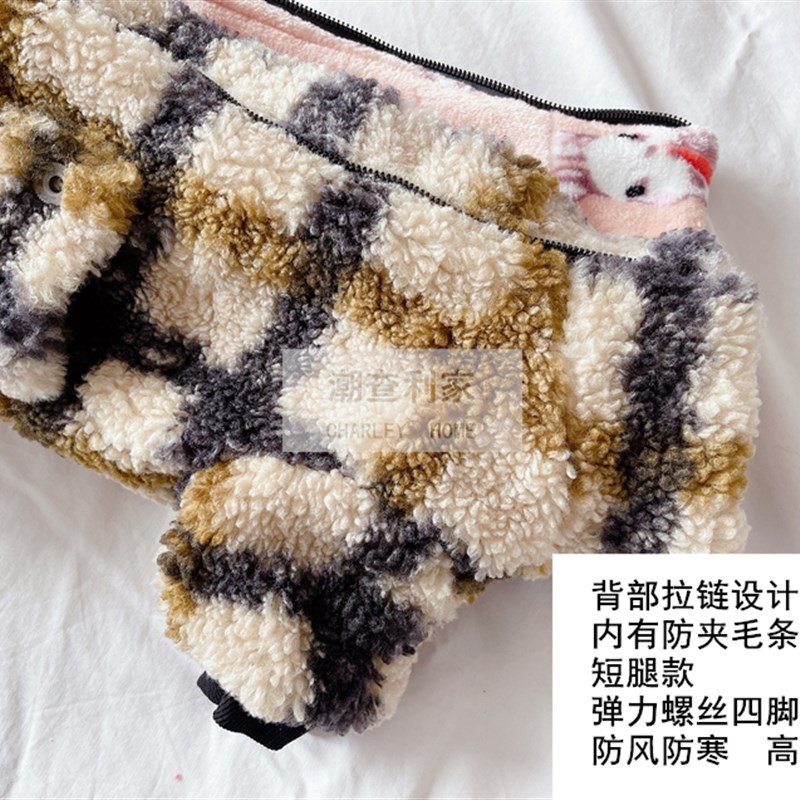 宠物加厚保暖棉衣 比熊博美泰迪羊羔绒护肚服 短腿狗冬季包肚棉服