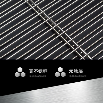 加粗不锈钢烧烤网架子带把大号烧烤夹烤韭菜烤鱼商用网状烤肉篦子
