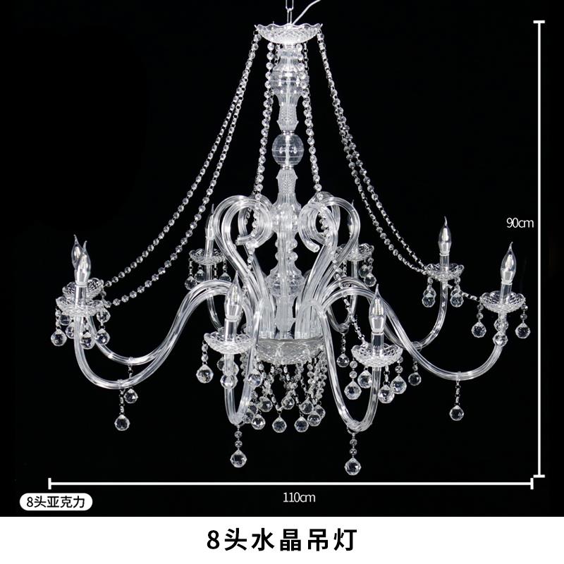 婚庆水晶灯道具婚礼堂欧式LED蜡烛灯银色水晶吊顶灯饰婚礼链吊灯