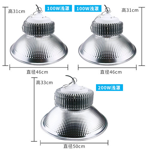LED鳍片工矿灯超亮厂房灯100W150W200瓦250W工厂车间照明工业用灯