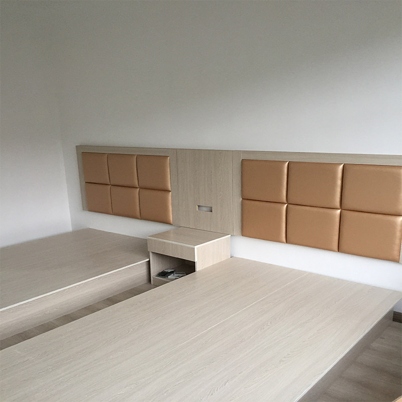 宾馆家具标间全套商务快捷酒店家具床双人床定制名宿板式家具