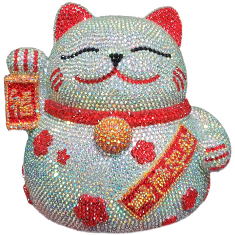 手工贴钻招财猫DIY满钻发财猫开业店铺摆件储蓄罐粘钻公仔送礼品