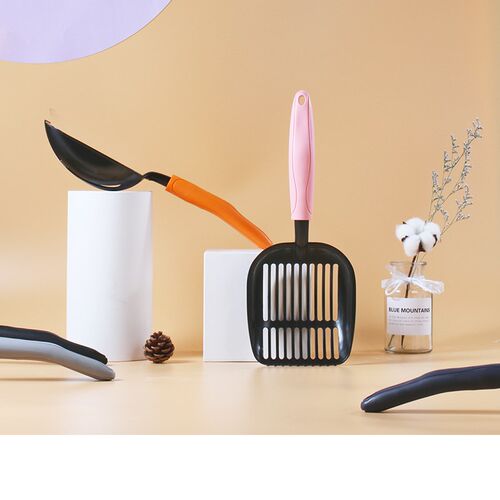 喵乐宴 猫砂铲子金属超大号猫铲屎器橡胶柄细孔小孔铲屎神器