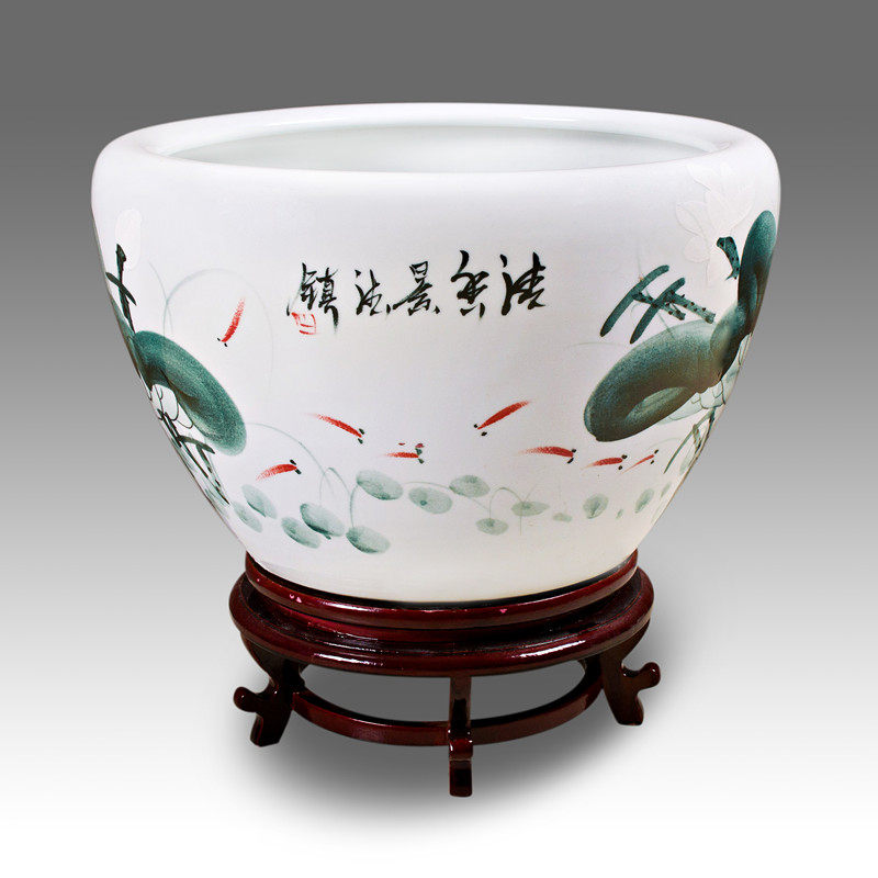 景德镇陶瓷器养金鱼缸创意特大小号乌龟缸水族箱养睡莲花盆荷花