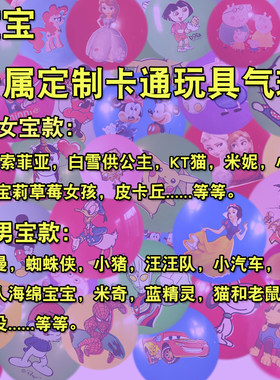 多款卡通气球圆形加厚加大彩色图案汽球儿童可爱玩具地推礼品免邮