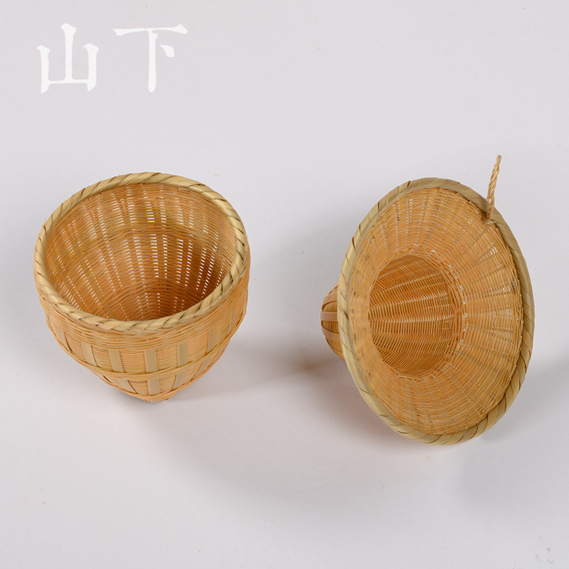 竹编竹茶漏纯手工精编茶滤茶叶过滤器茶道六君子功夫茶零配件竹筐