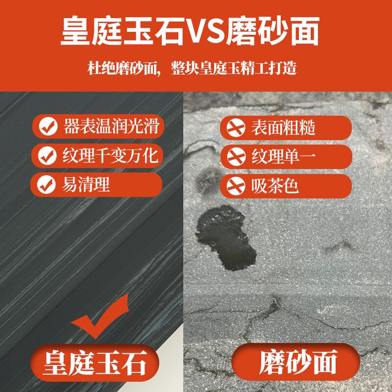 天然皇庭玉石茶盘石头茶台家用乌金石材整块茶海排水抛光滑面托盘