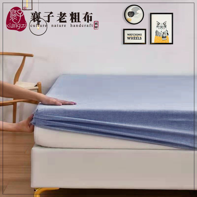 襄子老粗布加厚耐用耐磨全棉床笠单人双人床垫保护罩床单防尘罩套