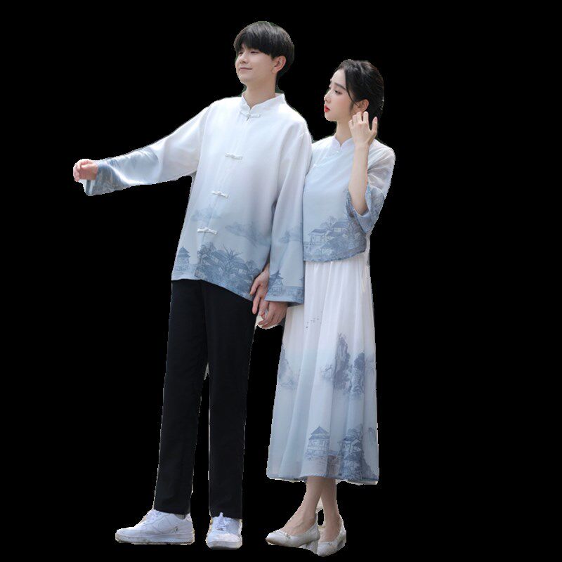 秋季2023新中式复古套装学生演出班服舞台合唱表演裙子两件套旗袍