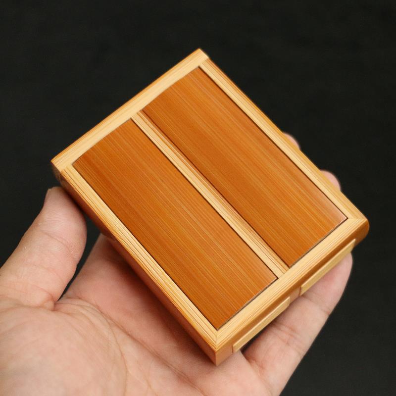 沪上精工制作精品老玉竹纯手工榫卯结构双室竹蛉盒虫具文玩把件竹