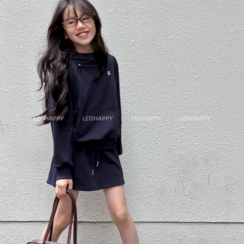 LEOHAPPY女童套装春季儿童卫衣针织毛圈底半裙大童洋气两件套N