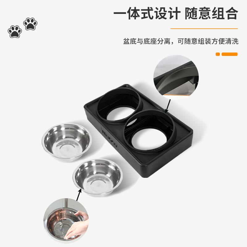 狗狗碗食盆大型犬高脚防打翻餐桌狗盆护颈双碗金毛宠物狗食盆饭盆