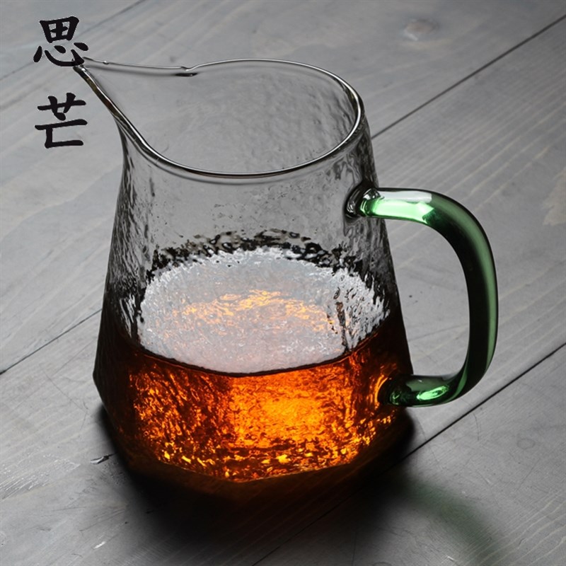 高档公道杯锤纹玻璃耐热加厚大号分茶器家用功夫茶具茶水可加热