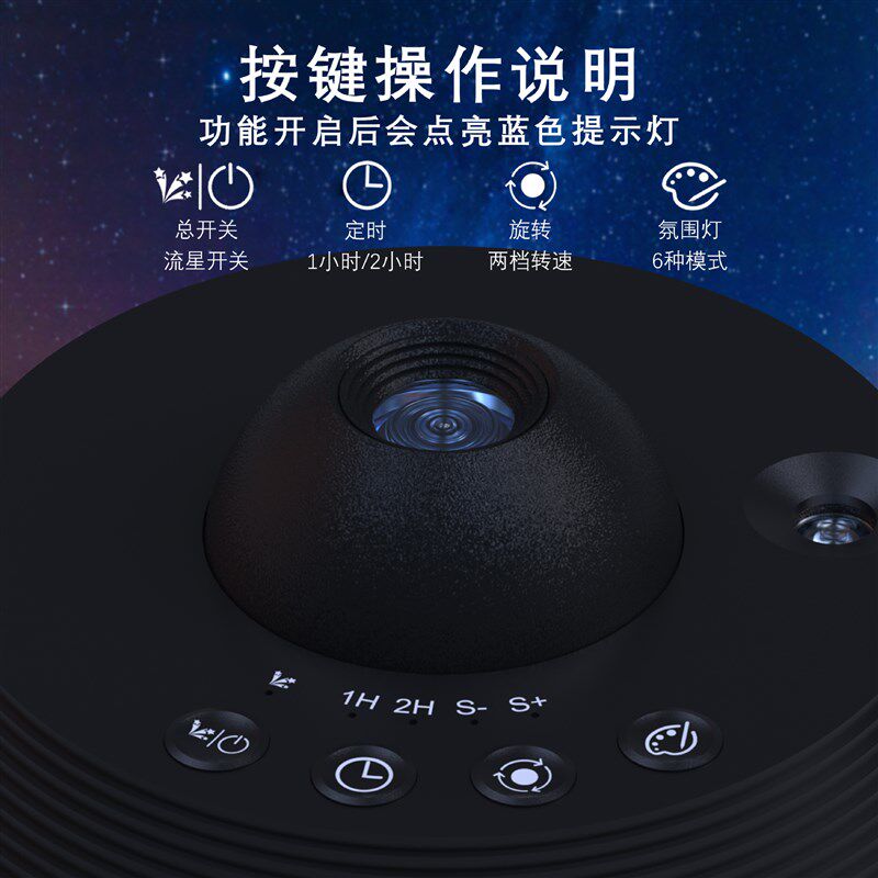 源头工厂太空球高清银河投影灯卧室动态图案13张菲林片流星调焦灯