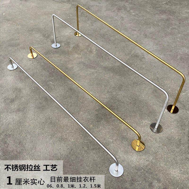 服装店展示架上墙陈列货架杆子不锈钢实心正挂挂架衣服架子墙壁架