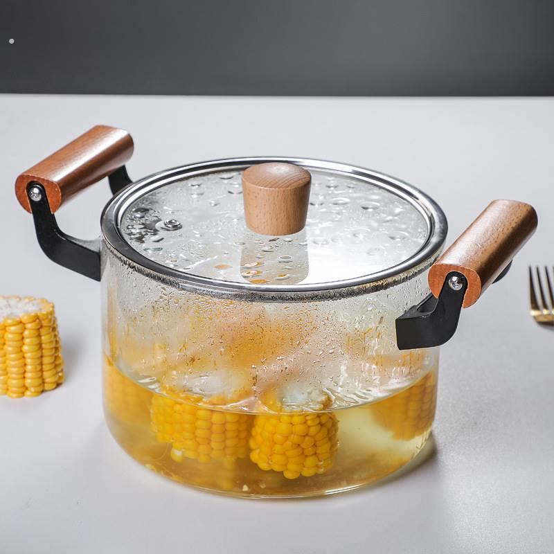 汤锅家用2024新款加厚高硼硅耐热玻璃木把锅可电陶炉加热玻璃