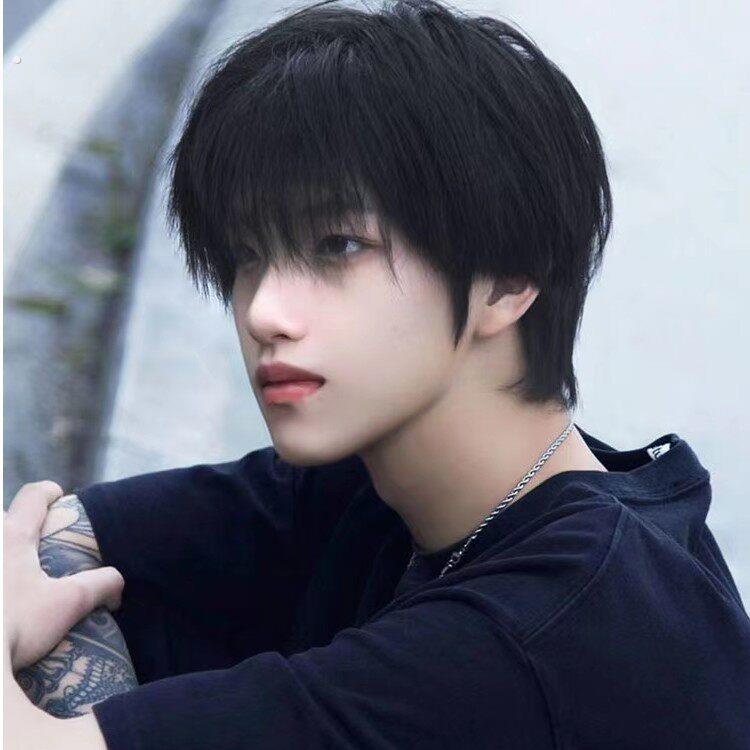 假发男短发日常帅气自然仿真黑色微分男生男士全头套