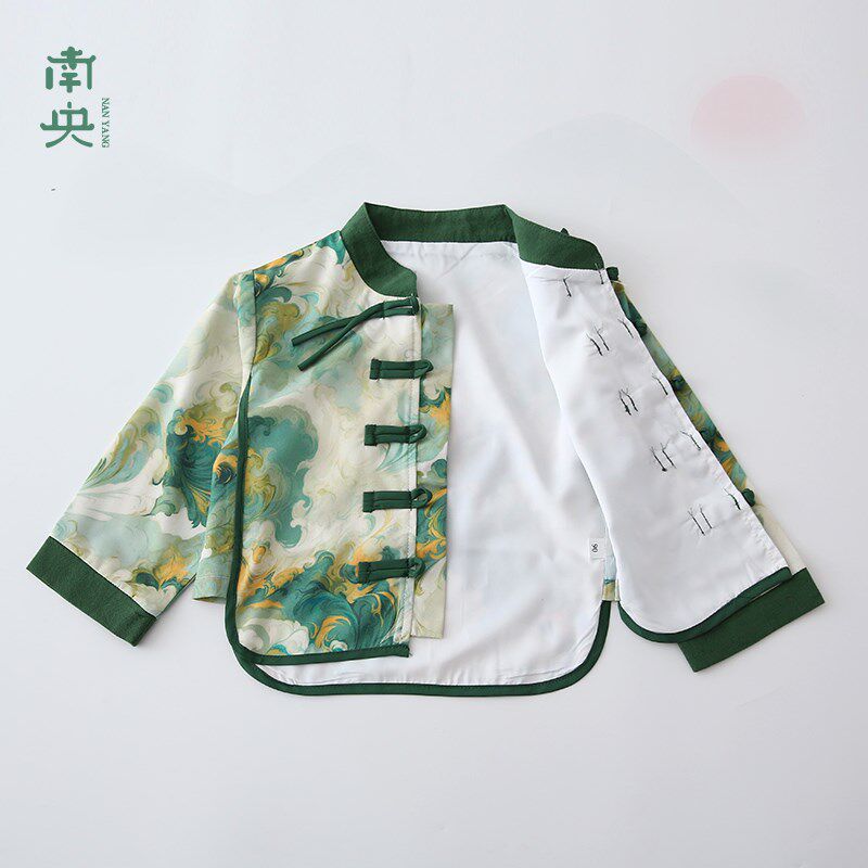 新中式汉服男童唐装古装春秋季儿童国风套装亲子装表演服女童中秋