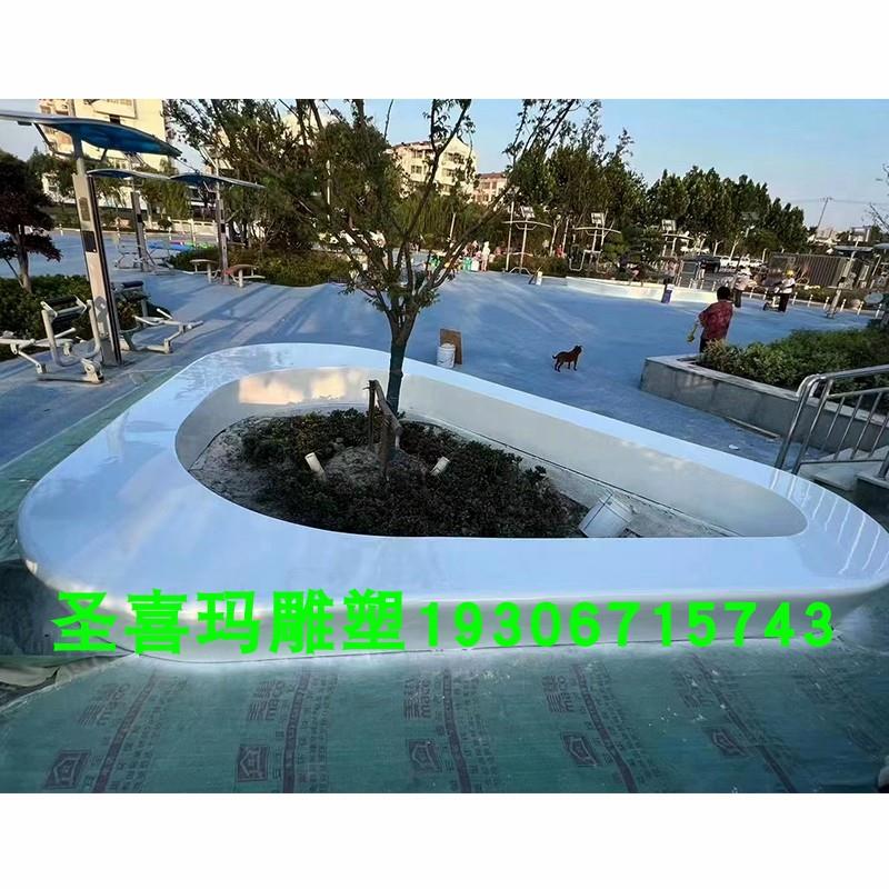 大型户外玻璃钢座椅雕塑商场广场休息区长椅创意异型树池花园摆件