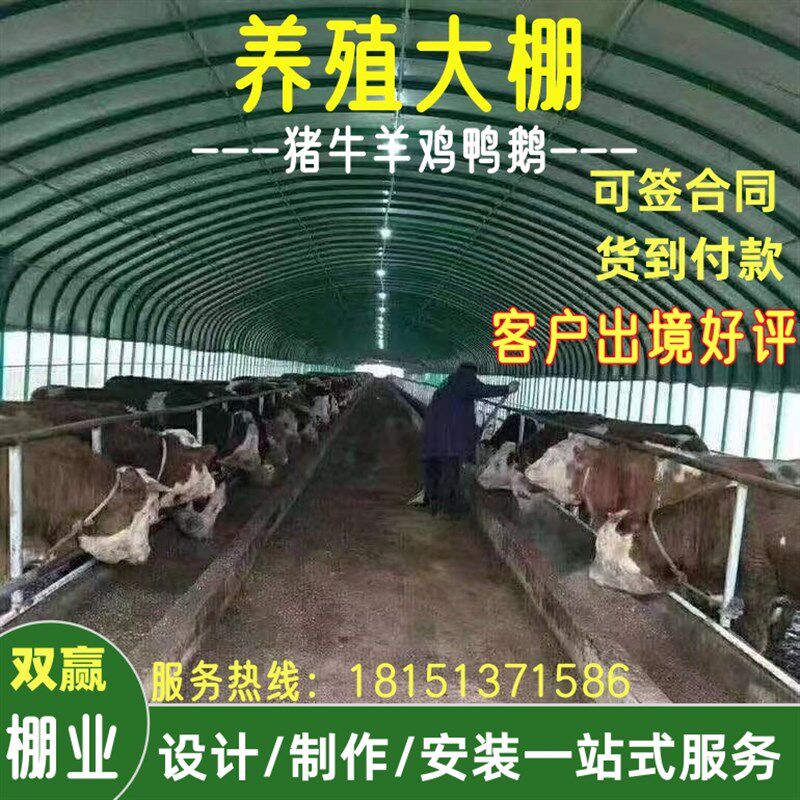养殖大棚全套猪牛羊鸡鸭鹅大棚骨架钢管配件蔬菜种植连体温室大棚